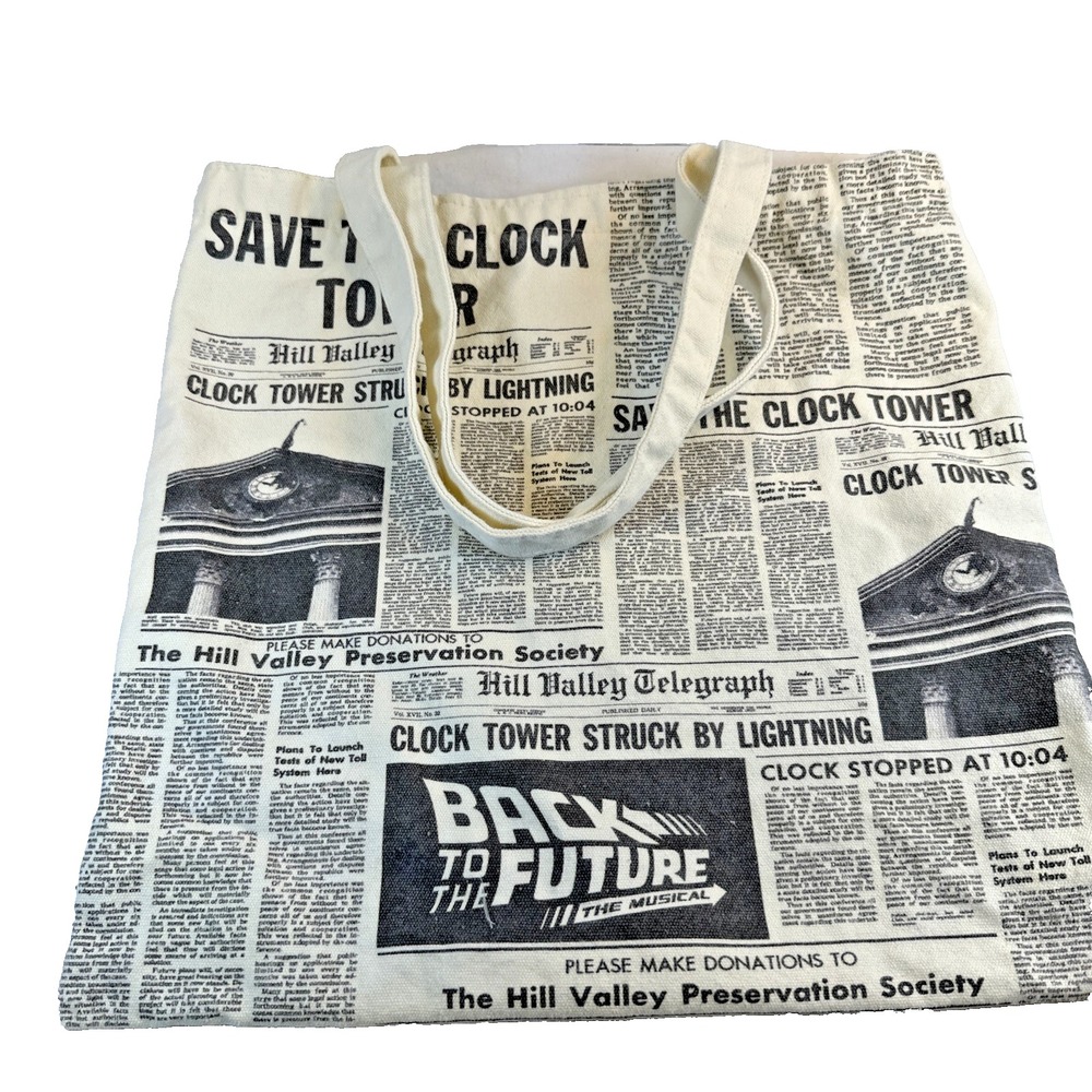 Back To The Future The Musical Canvas Tote Bag EUC